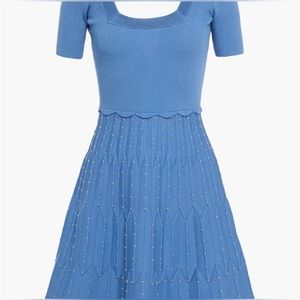 Sandro Paris, Blue Sky Flyn embellished knitted dress